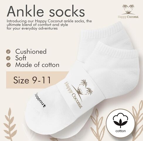6 Pairs Women, Men ankle socks, size 9-11 Unisex ankle socks, Breathable in Saudi Arabia
