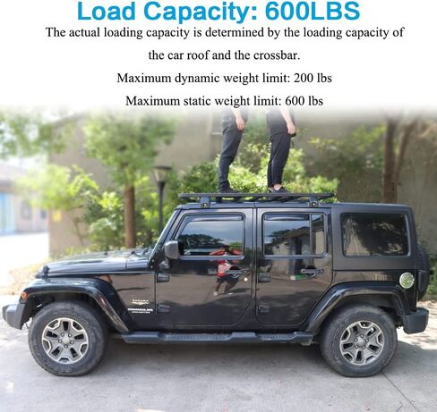 منصة سقف السيارة مناسبة لسيارة جيب رانجلر JK JL 2007-2023 و2019-2023 جيب جلاديتور مع نظام سطح حامل البضائع الصلب 63 بوصة × 55 بوصة، غير مجمعة in Kuwait