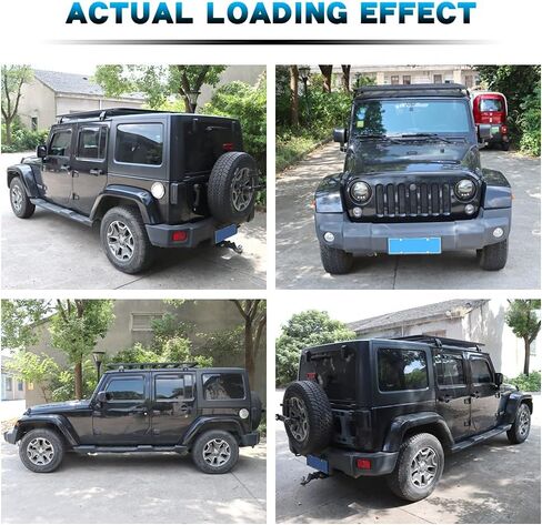 منصة سقف السيارة مناسبة لسيارة جيب رانجلر JK JL 2007-2023 و2019-2023 جيب جلاديتور مع نظام سطح حامل البضائع الصلب 63 بوصة × 55 بوصة، غير مجمعة in Kuwait