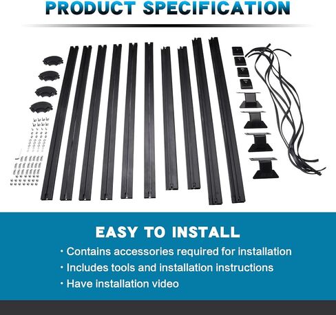 منصة سقف السيارة مناسبة لسيارة جيب رانجلر JK JL 2007-2023 و2019-2023 جيب جلاديتور مع نظام سطح حامل البضائع الصلب 63 بوصة × 55 بوصة، غير مجمعة in Kuwait