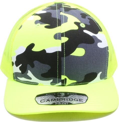 Pit Bull Premium Headwear Cambridge Trucker Hat Neon Camo Mesh Back Adjustable Snapback Hat Baseball Cap for Men & Women in Saudi Arabia