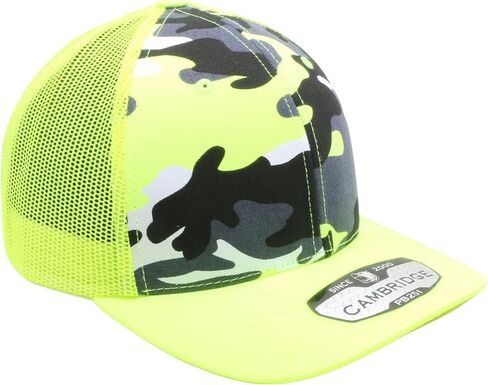 Pit Bull Premium Headwear Cambridge Trucker Hat Neon Camo Mesh Back Adjustable Snapback Hat Baseball Cap for Men & Women in Saudi Arabia