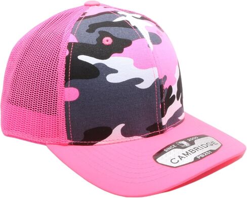Pit Bull Premium Headwear Cambridge Trucker Hat نيون كامو شبكي خلفي قابل للتعديل قبعة بيسبول للرجال والنساء in Saudi Arabia