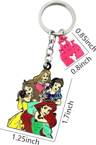 princess Snow Whte Sleepng Beuty Keychain Metal Litle Mermaid Beauty Beast Keychain Gifts for Men Woman in Saudi Arabia