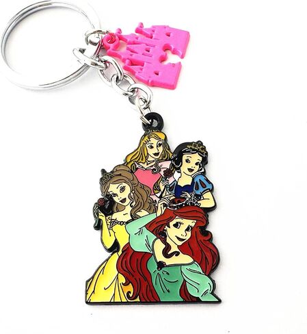 princess Snow Whte Sleepng Beuty Keychain Metal Litle Mermaid Beauty Beast Keychain Gifts for Men Woman in Saudi Arabia