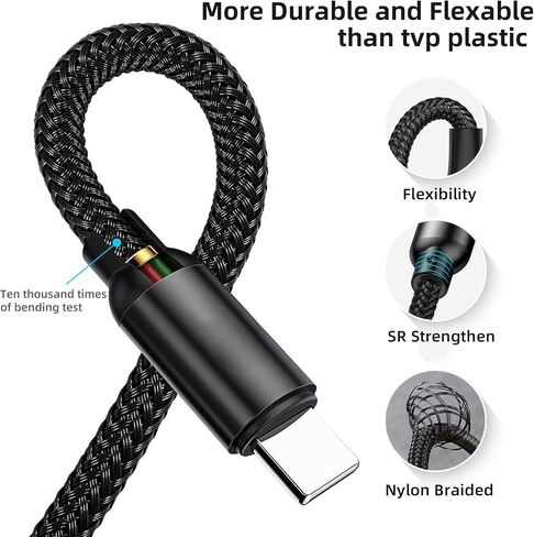 كابل شحن Surface Connect to USB-C (أسود مطفي بطول 10 أقدام)، متوافق مع Microsoft Surface Pro 10/7/6/5/4/3 Go3/2/1 Laptop4/3/2/1، يجب أن يعمل مع 45 وات 15 فولت/3 أمبير شاحن USB-C PD in Kuwait