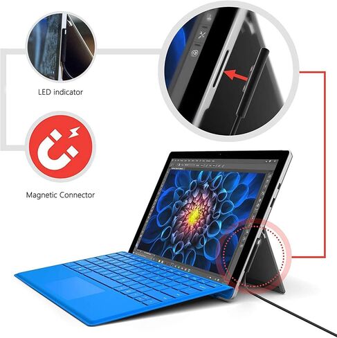كابل شحن Surface Connect to USB-C (أسود مطفي بطول 10 أقدام)، متوافق مع Microsoft Surface Pro 10/7/6/5/4/3 Go3/2/1 Laptop4/3/2/1، يجب أن يعمل مع 45 وات 15 فولت/3 أمبير شاحن USB-C PD in Kuwait
