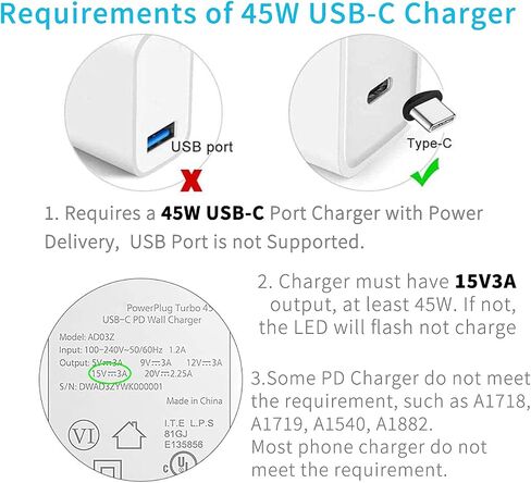 كابل شحن Surface Connect to USB-C (أسود مطفي بطول 10 أقدام)، متوافق مع Microsoft Surface Pro 10/7/6/5/4/3 Go3/2/1 Laptop4/3/2/1، يجب أن يعمل مع 45 وات 15 فولت/3 أمبير شاحن USB-C PD in Kuwait