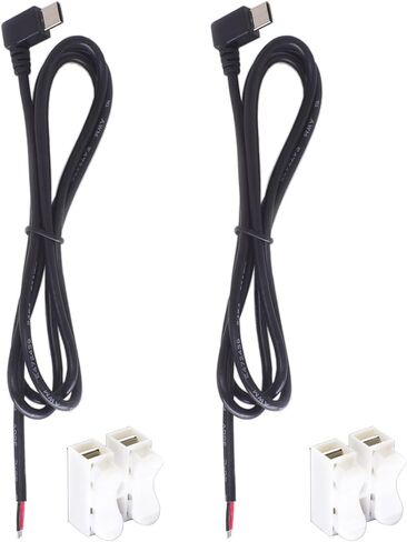 2PCS USB Type C Pigtail 2 Wire Left Right Direction,0.3M/1Ft 22AWG 5V 3A USB C to 2 Pin Bare Wire Open End Wire Power Pigtail DIY Cable with Quick Wire Cable Connector in Saudi Arabia
