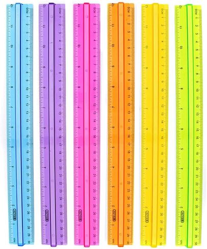 Craft County 12-Inch Plastic Rulers with Handle Grip – Single Pack – Assorted Pastel Colors in Saudi Arabia
