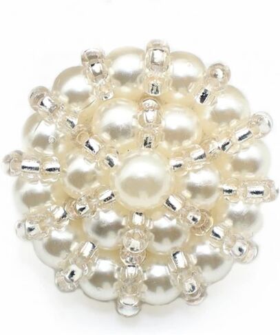 4 Pcs Sew On Pearl Buttons Decorative Floral Pearl Buttons Round Crystal Button Pearl Embellishments for Dress Coat Decorations Pink in Saudi Arabia
