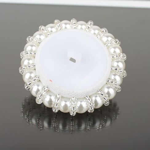 4 Pcs Sew On Pearl Buttons Decorative Floral Pearl Buttons Round Crystal Button Pearl Embellishments for Dress Coat Decorations Pink in Saudi Arabia