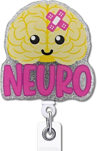YAZMEEN Nurse Retractable Badge Reel with Alligator Clip Ortho ID Card Badge Holder Cute Bone Badge Funny Pink Glitter Badge Reel Gift for Orthopedic Nurse Doctor Assistant Student Medical Staff in Saudi Arabia