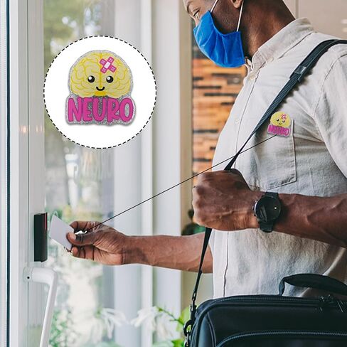YAZMEEN Nurse Retractable Badge Reel with Alligator Clip Ortho ID Card Badge Holder Cute Bone Badge Funny Pink Glitter Badge Reel Gift for Orthopedic Nurse Doctor Assistant Student Medical Staff in Saudi Arabia