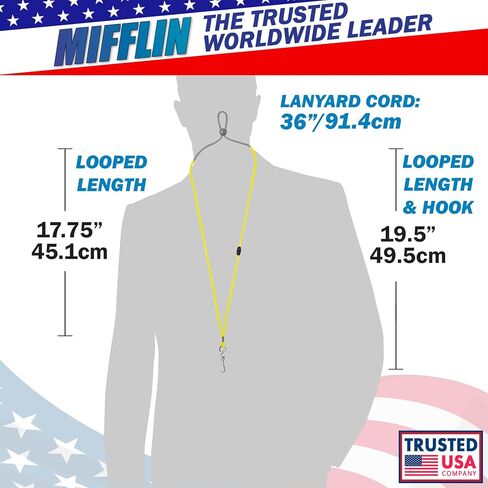 MIFFLIN-USA Adjustable Safety Lanyards for ID Badge Holder & Face Mask (Black, 36 Inch, 800 Bulk Pack) in Kuwait