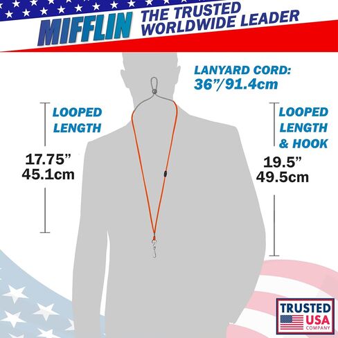 MIFFLIN-USA Adjustable Safety Lanyards for ID Badge Holder & Face Mask (Black, 36 Inch, 800 Bulk Pack) in Kuwait
