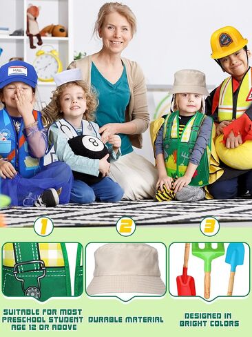Hungdao 6 Sets Kids Dressing up Costumes Toddler Dressing up and Pretend Play for Age 6-10 Dress up Scientist, Firefighter, Postman, Farmer, Doctor, Engineer in Saudi Arabia