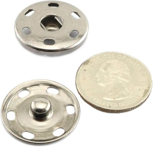 RuiLing 20Sets 25mm Copper Sew on Snaps Buttons Press Button Fasteners Gun Color for Clothing, Hat, Bag, Jackets, Jeans, Shirts, Windbreakers in Kuwait