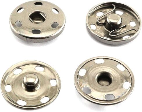 RuiLing 20Sets 25mm Copper Sew on Snaps Buttons Press Button Fasteners Gun Color for Clothing, Hat, Bag, Jackets, Jeans, Shirts, Windbreakers in Kuwait
