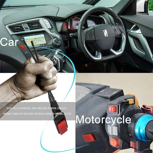 5 x 10mm Red Square Wired Car Horn Momentary Push Button Switch AC 250V 3A in Saudi Arabia