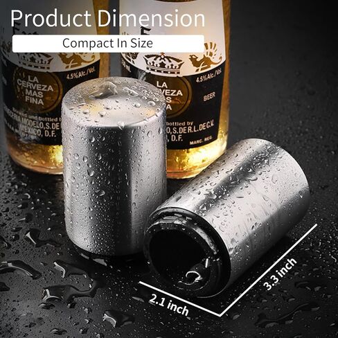 Bottle Cap Opener Destapadores de Cerveza Automatic Beer Bottle Opener, Down-Pop Off Beer Bottle Opener with Magnetic Cap Catcher,Funny Kitchen Gadgets, Beer Accessories, Men Beer Gift（Black） in Saudi Arabia