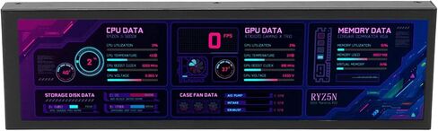 Computer Temp Monitor, 8.8 Inch IPS USB C Mini Screen, AIDA64 PC Temperature Display, CPU GPU SSD Data Monitor, PC Sensor Panel for Desktop Gaming (Black) in Saudi Arabia