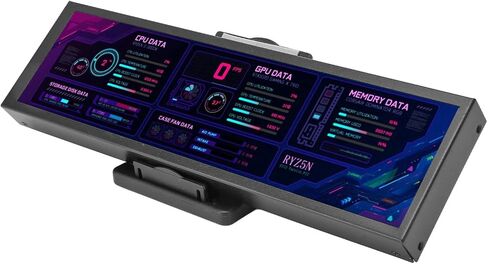 Computer Temp Monitor, 8.8 Inch IPS USB C Mini Screen, AIDA64 PC Temperature Display, CPU GPU SSD Data Monitor, PC Sensor Panel for Desktop Gaming (Black) in Saudi Arabia
