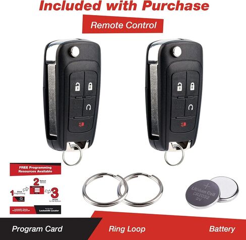2X KeylessOption Flip Remote Key Fob 4btn تشغيل عن بعد لجنرال موتورز (OHT01060512) in Saudi Arabia