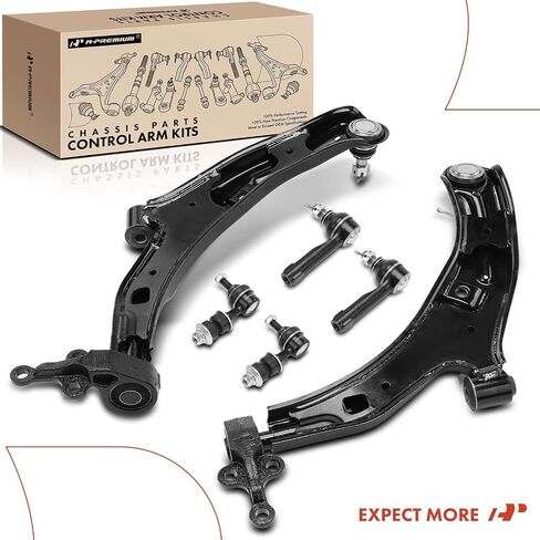A-Premium Set of 6, Front Lower Control Arm, Sway Bar Link, Outer Tie Rod End, Compatible with Nissan Sentra 2001 2002 2003 2004 2005 2006 in Saudi Arabia