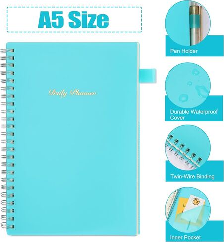 EOOUT To Do List Notepad, Daily Planner Notepad, Fitness Journal Workout Planner Notepad, 160 Pages, 8.5 x 5.7 Inches Planning Notebook, Classroom Office Gifts, Beige in Saudi Arabia