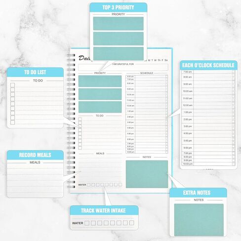 EOOUT To Do List Notepad, Daily Planner Notepad, Fitness Journal Workout Planner Notepad, 160 Pages, 8.5 x 5.7 Inches Planning Notebook, Classroom Office Gifts, Beige in Saudi Arabia
