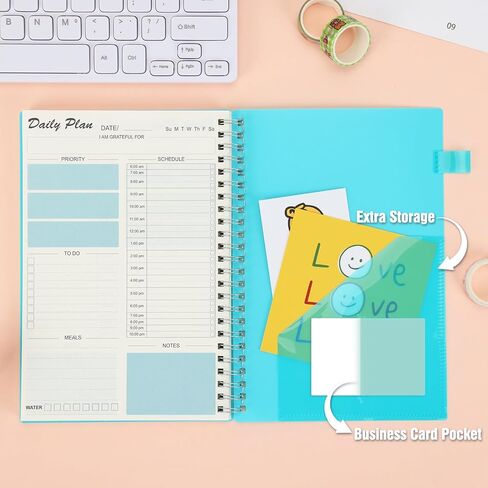 EOOUT To Do List Notepad, Daily Planner Notepad, Fitness Journal Workout Planner Notepad, 160 Pages, 8.5 x 5.7 Inches Planning Notebook, Classroom Office Gifts, Beige in Saudi Arabia