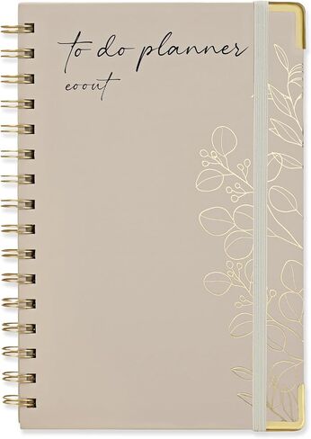 EOOUT To Do List Notepad، مفكرة مخطط يومي، مفكرة مخطط تجريب مجلة اللياقة البدنية، 160 صفحة، دفتر تخطيط 8.5 × 5.7 بوصة، هدايا مكتب الفصل الدراسي، بيج in Saudi Arabia