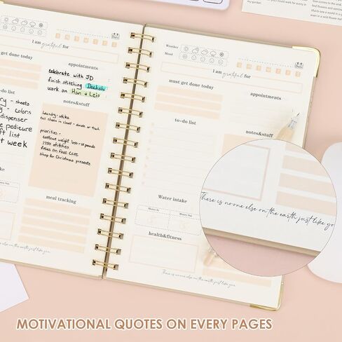 EOOUT To Do List Notepad، مفكرة مخطط يومي، مفكرة مخطط تجريب مجلة اللياقة البدنية، 160 صفحة، دفتر تخطيط 8.5 × 5.7 بوصة، هدايا مكتب الفصل الدراسي، بيج in Saudi Arabia
