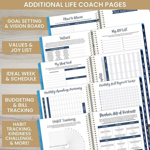 bloom daily planners 2024 Calendar Year Day Planner (January 2024 - December 2024) - 5.5" x 8.25" - Weekly/Monthly Agenda Organizer Book with Stickers & Bookmark - Blue Kintsugi in Saudi Arabia