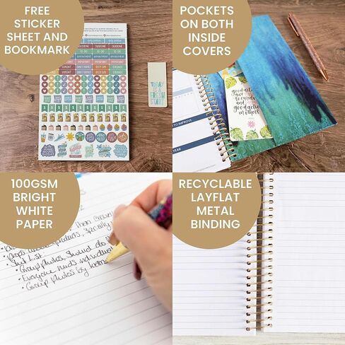 bloom daily planners 2024 Calendar Year Day Planner (January 2024 - December 2024) - 5.5" x 8.25" - Weekly/Monthly Agenda Organizer Book with Stickers & Bookmark - Blue Kintsugi in Saudi Arabia
