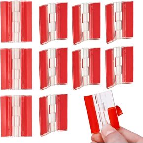 16 PCS Clear Mini Plastic Hinges for Plexiglass Clear Small Hinges Plastic Transparent Continuous Piano Hinge Folding Hinge Tools for Crafts, Aquarium Lid, Cabinet, Furniture (1.73 x 1.34 Inch)