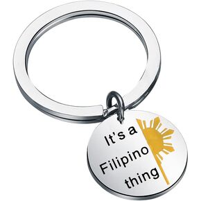 Funny Filipino Keychain Philippines Pride Gift with Sun Symbol It’s a Filipino Thing Jewelry