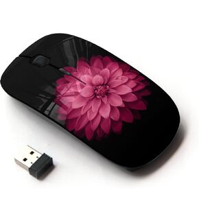 [ Optical 2.4G Wireless Computer Mouse [ Red Lotus Flower 1 ]
