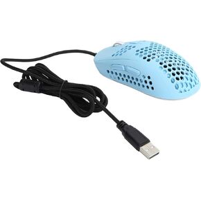 USB Gaming Mouse, Honeycomb Hollow Ultralight Wired Mouse with Backlight, 6400 Adjustable DPI Optical Sensor,7 Control Keys RGB Gaming Mouse(blue)