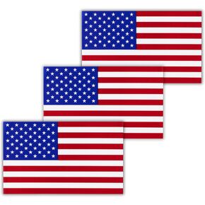 American Flag Car Window Decals 3-Pack Patriotic Bumper Stickers 3 x 5 Inch Waterproof Adhesive Vinyl American Flag Sticker for Car Truck Jeep Boat RV by DAKOUT an All American Company