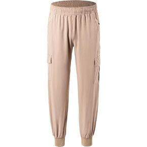 DEVOROPA Girls Joggers Lightweight Hiking Cargo Pants Quick Dry Youth Kids Athletic Running Slim Fit Pants Zip Pockets