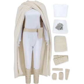 Adult Women Padme Amidala Costume Cosplay Robe Top Pants Belt Queen Padme Halloween Full Set