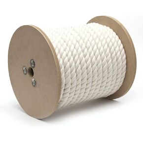 644381TV Cotton Twisted Rope Reel 1/2" x 200', Natural