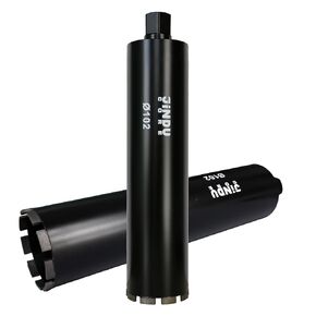 4" Diamond Core Drill Bit for Concrete, 15-3/4" (400mm) Drilling Depth, 1-1/4 * 7 Thread, Flat Laser-Welded Segments for Rebar, Brick, Block, Masonry, Stone