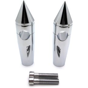 HTTMT MT030-010- Chrome 1" 25mm Spike Billet Handelbar Riser 4" Rise 7" Overall Height Compatible with Harley Cruisers Choppers Metrics Victory Yamaha Suzuki Kawasaki w/ 2.5cm Bar Diameter