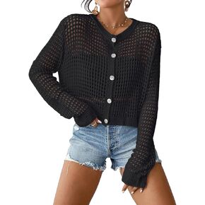 AILUNSNIKA Women Swimsuits Cover Up Crochet Bathing Suit Cover Up Bikini Knit Mesh Tunic Beach Crochet Dress