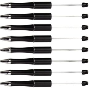 Beadthoven 20pcs Plastic Beadable Pen, Bead Ballpoint Pen Shaft Black Ink Bead Pens for DIY Pen Decorations Supplies Office School Easter St. Patrick's Day (Spring Green)
