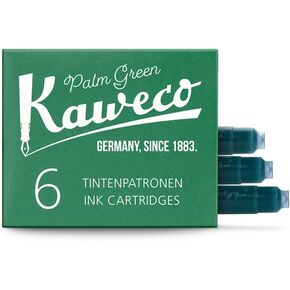 Kaweco Palm Green Fountain Pen for Cartridge Filler with Short Standard Cartridges I 6 Fountain Pens for Ink Cartridges Filler from Many Brand Manufacturers I Ink for Fountain Pen Green