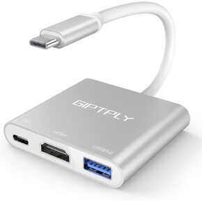 محول USB C إلى HDMI، محول USBC رقمي AV متعدد المنافذ 3 في 1، محول USB من النوع C إلى HDMI 4K@30 هرتز، USB 3.0، 100 واط PD لجهاز MacBook Pro/Air، iPad Pro Chromebook، Acer، HP، Dell، Surface، سامسونج
